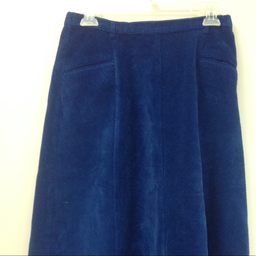 Orvis Blue Corduroy Skirt Corduroy Flare Long